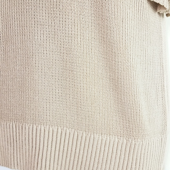 Khaki knit ruffle sleeve top - Picture 9 of 11